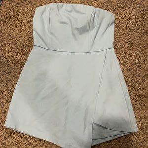 light blue strapless dress